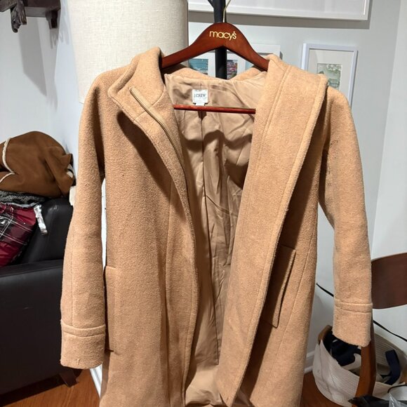 Jcrew Factory Camel City Coat 4 Petite - Picture 2 of 4